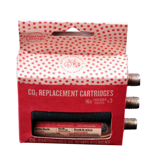 Planet Bike 16 Gram Threaded CO2 Cartridges: 3-Pack for All Bikes