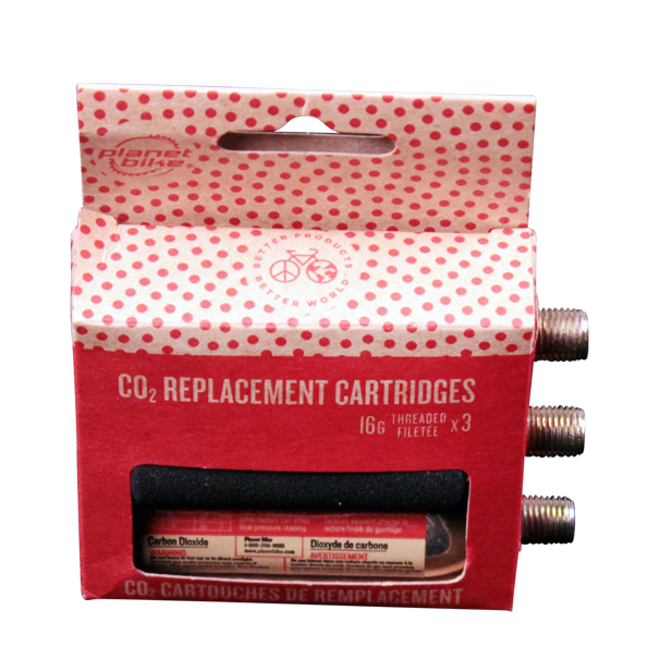 Planet Bike 16 Gram Threaded CO2 Cartridges: 3-Pack for All Bikes